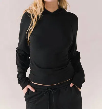 Chaser Providence Soft Modal Pullover Hoodie In Black