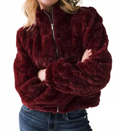 Chaser Puff Sleeve Jacket In Cabernet In Red