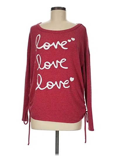 Pre-owned Chaser Pullover Sweater In Burgundy