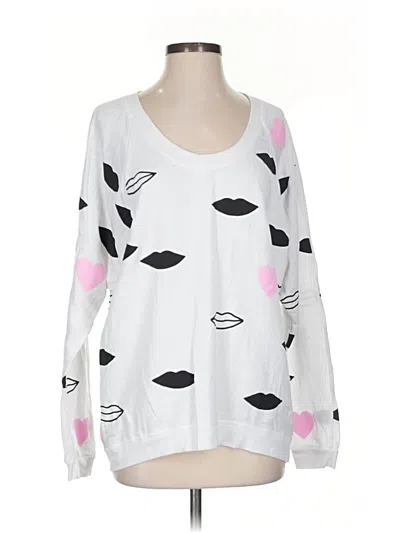 Pre-owned Chaser Pullover Sweater In White