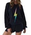 Chaser Rainbow Gradient Bolt Sweater In Black In Black