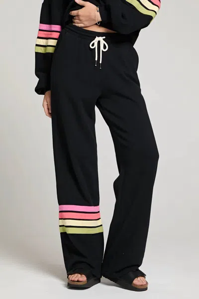 Chaser Rainbow Strappings Pants In Black In Multi
