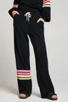 Chaser Rainbow Stripe Sweatpants In True Black