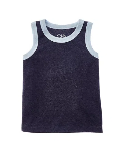 Chaser Kids' Recycled Vintage Jersey Contrast Binding Tank In Blue