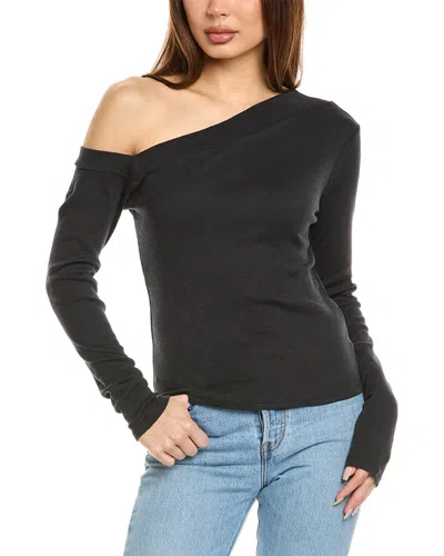 Chaser Rib Jersey Nicola Top In Black
