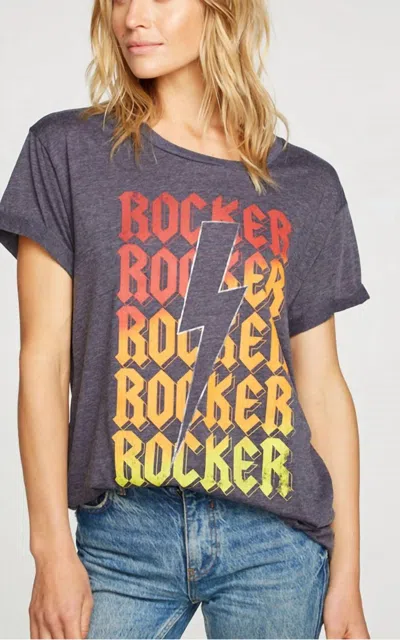 Chaser Rocker Bolt Graphic Tee In Grey In Gray