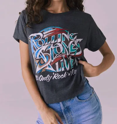 Chaser Rolling Stones Graphic Tee In Vintage Black In Blue