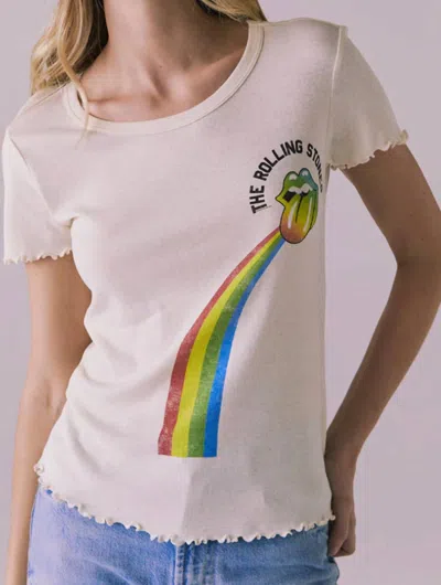 Chaser Rolling Stones Rainbow Tee In Off White In Neutral