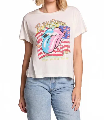 Chaser Rolling Stones Usa Tour 89 Tee In White In Multi