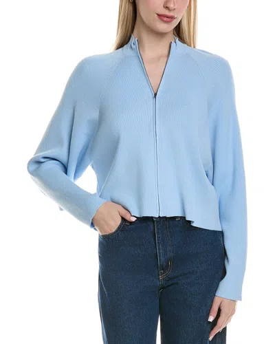 Chaser Roxy Rib Knit Mccartneyy Zip-up Sweater In Blue