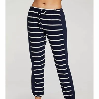 Chaser Rpet Cozy Knit Side Panel Jogger In Blue