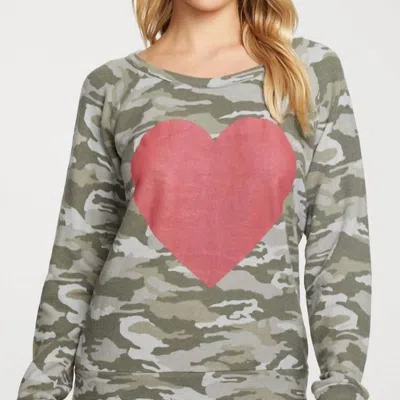 Chaser Rpet Long Sleeve Raglan Pullover In Grey