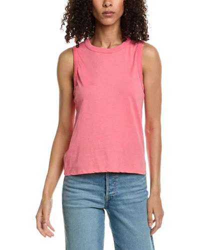 Chaser Rpet Vintage Jersey Slit Back High-low Muscle Tank In Pink