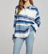 Chaser Saville Button Down Shirt In Pacific Stripe In Multi