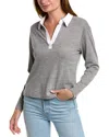 Chaser Semi Cropped Polo Boxy T-shirt In Grey