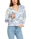 Chaser Semi Cropped Zip Front Hoodie In Blue