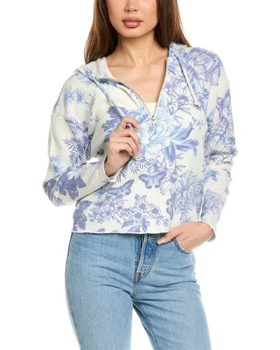 Chaser Semi Cropped Zip Front Hoodie In Multi
