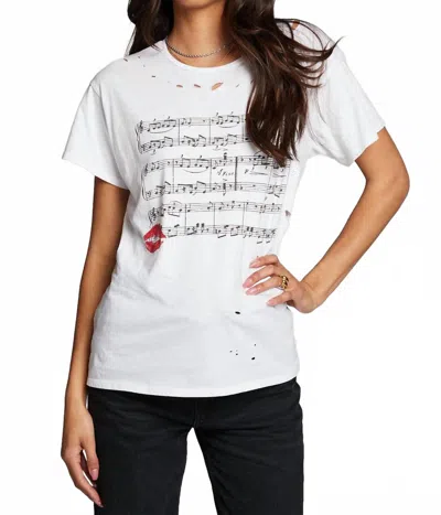 Chaser Sheet Music Short Sleeve Tee In White