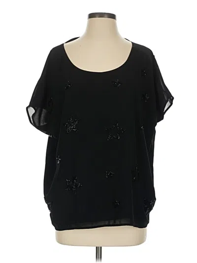 Pre-owned Chaser Short Sleeve Blouse In Black
