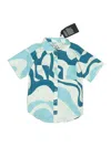 Chaser Short Sleeve Button Down Shirt In Blue