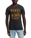 Chaser Short Sleeve Crewneck Rebel Motorcycle Tee In Black