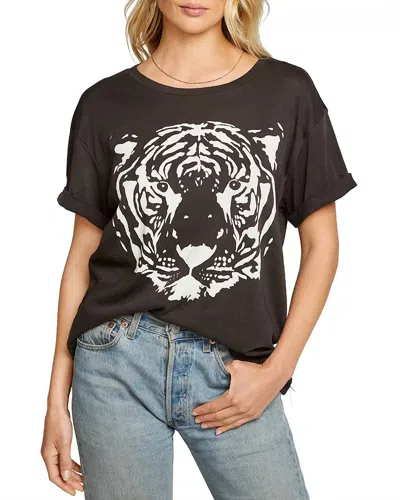 Chaser Short Sleeve Tiger Graphic Tee In Vintage Black