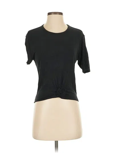 Pre-owned Chaser Short Sleeve Top Black Keyhole Neckline Tops