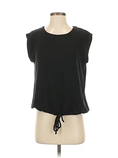 Pre-owned Chaser Short Sleeve Top Black Keyhole Neckline Tops