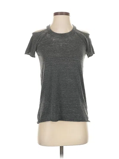 Pre-owned Chaser Short Sleeve Top Gray Keyhole Neckline Tops
