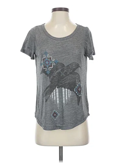 Pre-owned Chaser Short Sleeve Top Gray Scoop Neck Tops