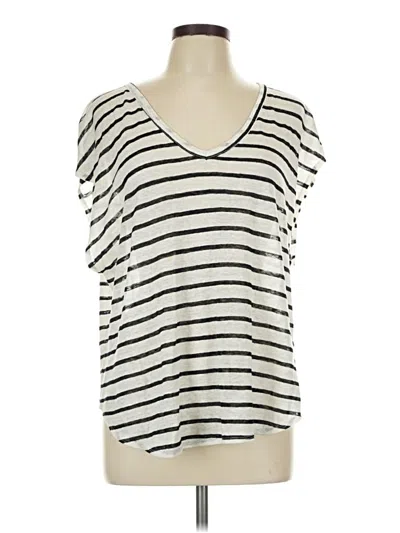 Pre-owned Chaser Short Sleeve Top Ivory Scoop Neck Tops