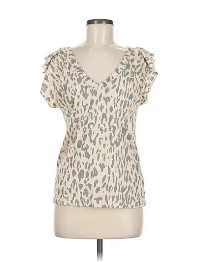 Pre-owned Chaser Short Sleeve Top Ivory Sweetheart Neckline Tops In White