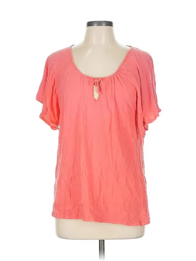 Pre-owned Chaser Short Sleeve Top Pink Keyhole Neckline Tops