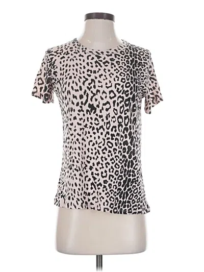 Pre-owned Chaser Short Sleeve Top Silver Animal Print Pattern Keyhole Neckline Tops