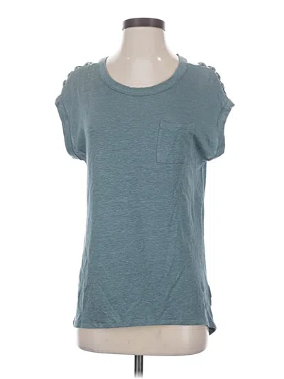 Pre-owned Chaser Short Sleeve Top Teal Scoop Neck Tops