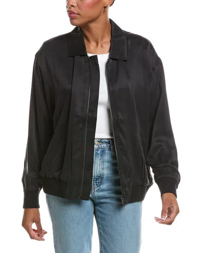 Chaser Silky Twill Johnny Zip Up Sweater In Licrce