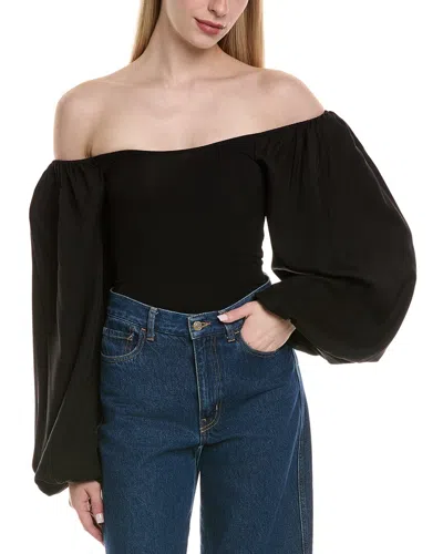 Chaser Sleek Jersey Mixed Top In Black