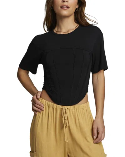 Chaser Sleek Stretch Jersey Bayside Tee In Black