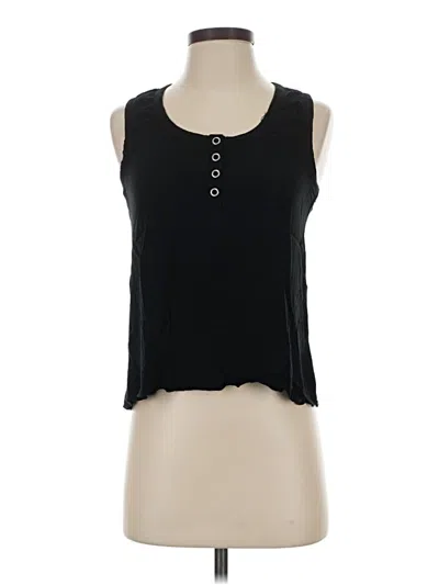 Pre-owned Chaser Sleeveless Top Black Keyhole Neckline Tops