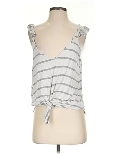 Pre-owned Chaser Sleeveless Top Gray Plunge Neckline Tops