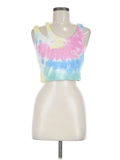 Chaser Sleeveless Top Pink Tie-dye Pattern Scoop Neck Tops