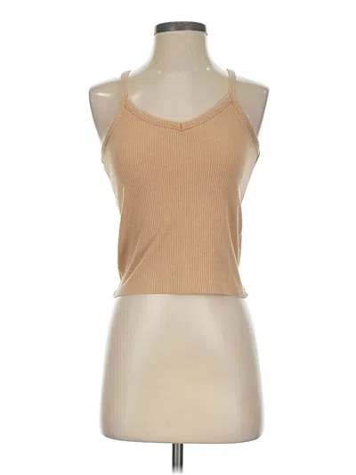 Pre-owned Chaser Sleeveless Top Tan Halter Neckline Tops