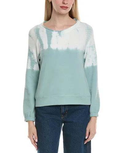 Chaser Slub French Terry Blouson Sleeve Raglan Pullover In Green
