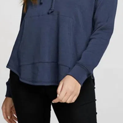 Chaser Slub French Terry L/s Zip Side Pullover In Night Sky In Blue