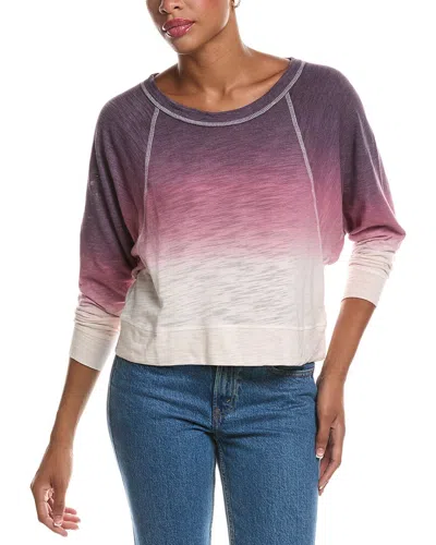 Chaser Slub Jersey Cropped Boxy Raglan Top In Multi