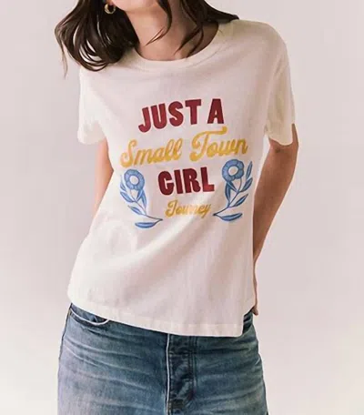 Chaser Small Town Girl Journey Tee In Starry White In Pink