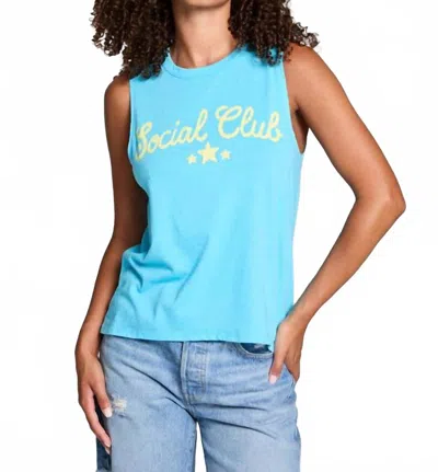 Chaser Social Club Muscle Tank In Aquarius In Blue