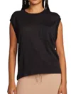 Chaser Soft Gauge Jersey Odessa Tee In Black In Black