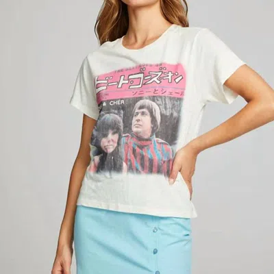 Chaser Sonny & Cher Beat Goes On Tee In Coconut Milk In Multi