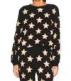 Chaser Star Toss Pullover Top In Black In Black